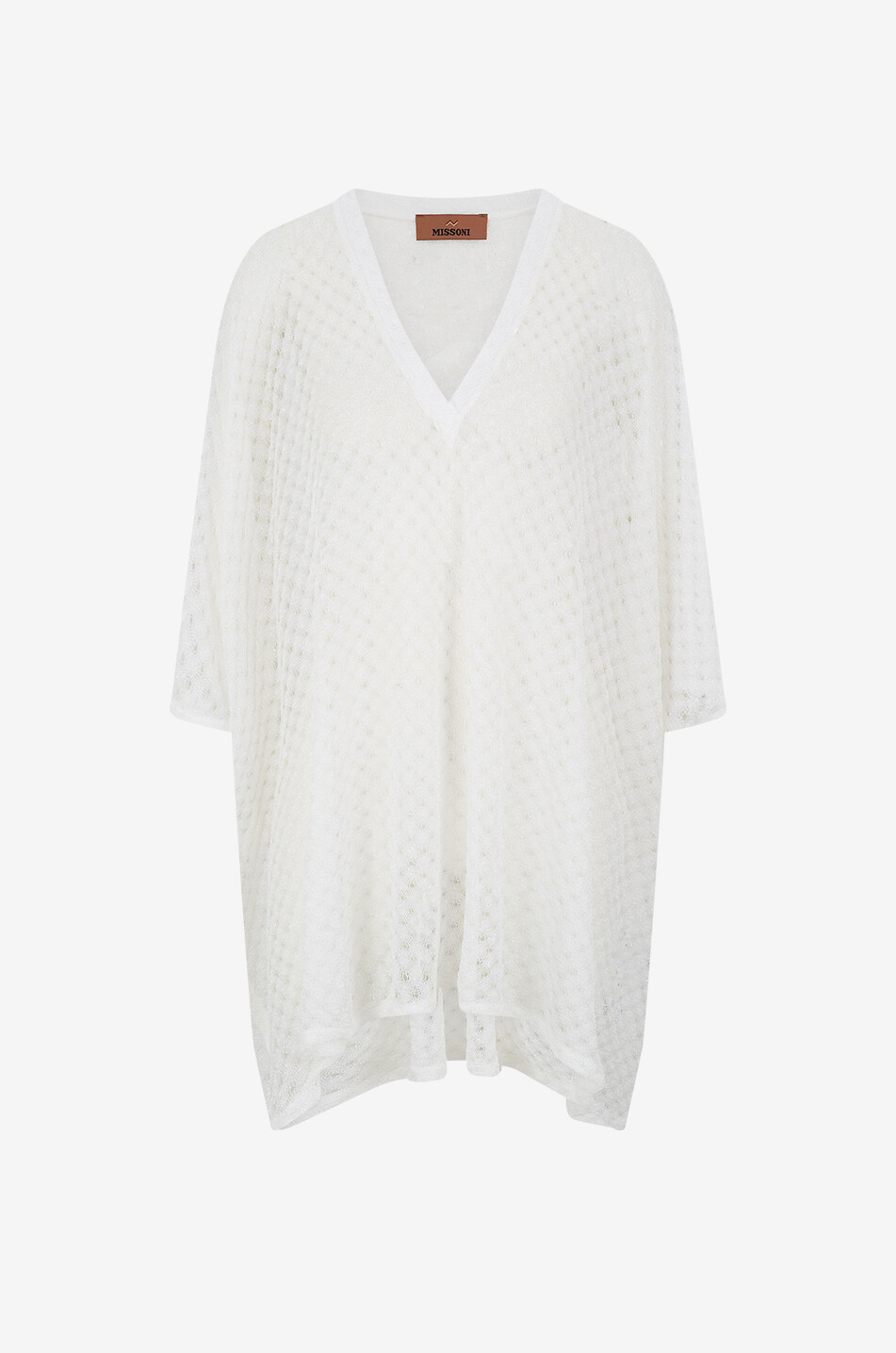 Top cache-maillot ample en maille lurex ajourée