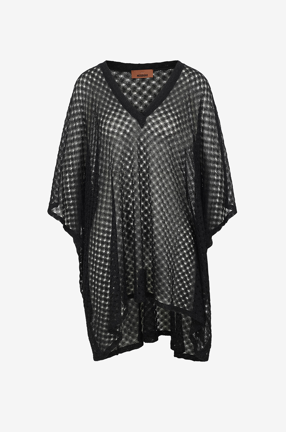 Top cache-maillot ample en maille lurex ajourée