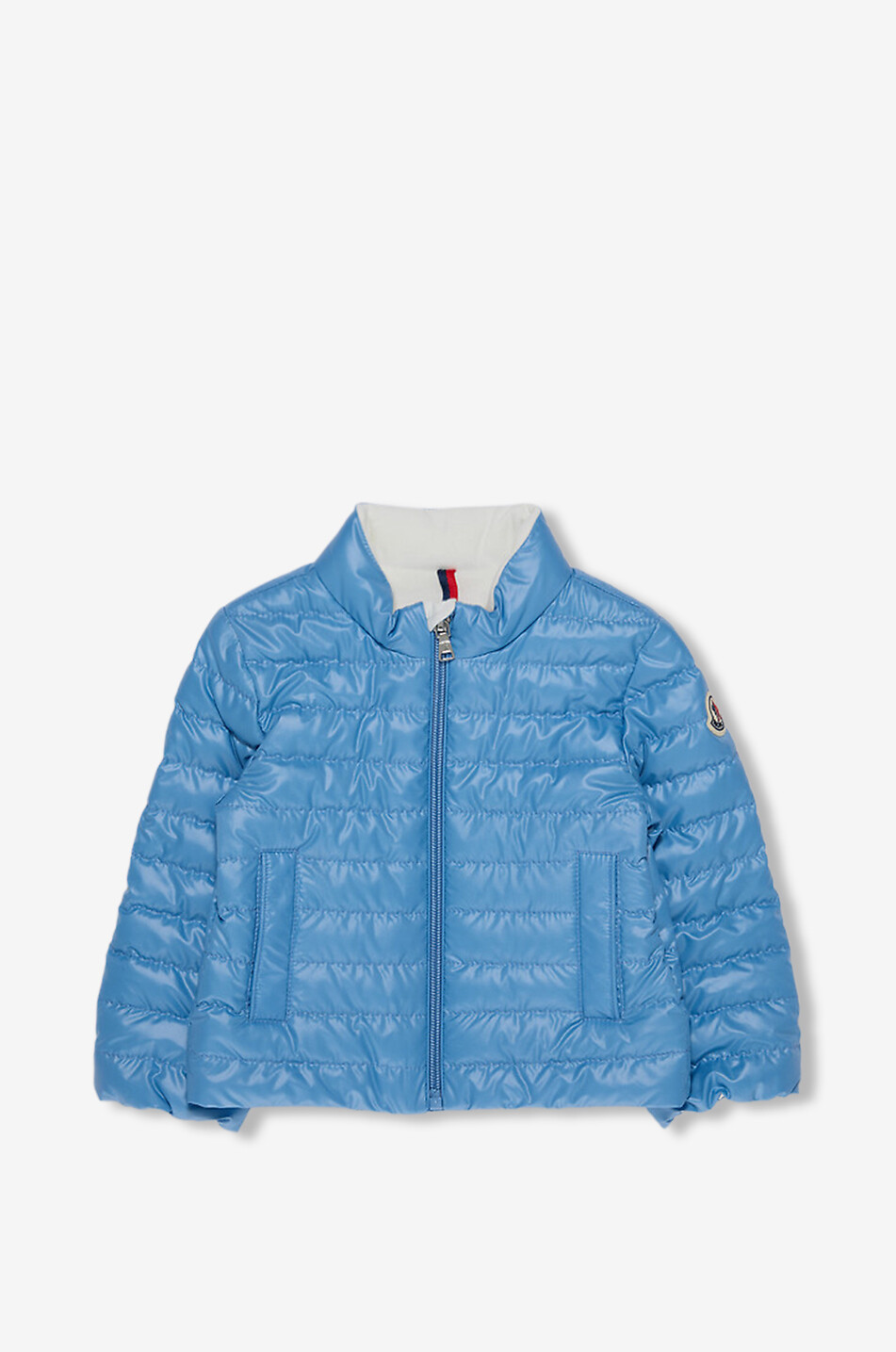 MONCLER Kurze Baby-Daunenjacke mit Stehkragen Kerem Baby BLAU 1