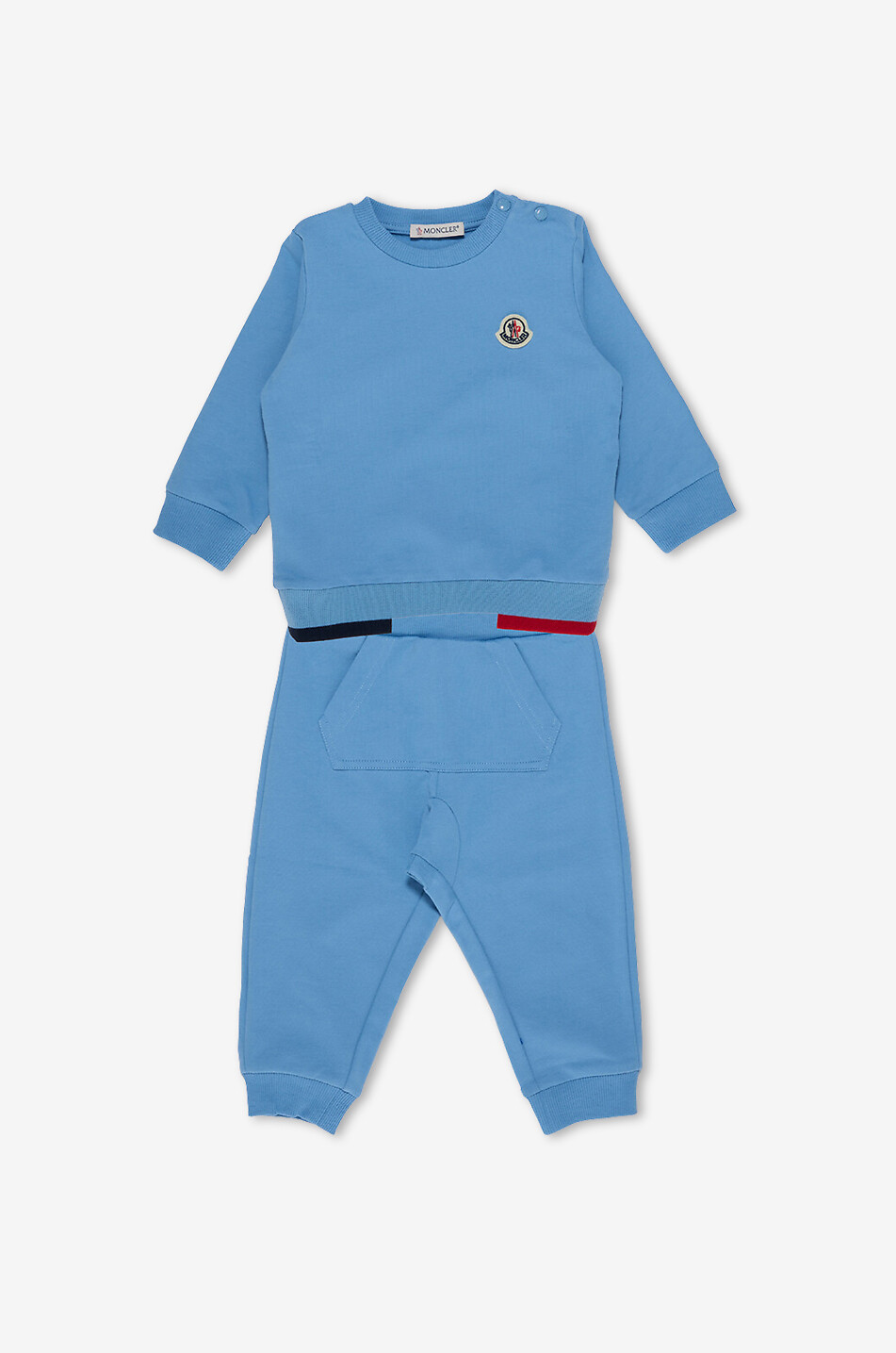 MONCLER Baby sweat track suit with blue-white-red trim Baby BLUE 1