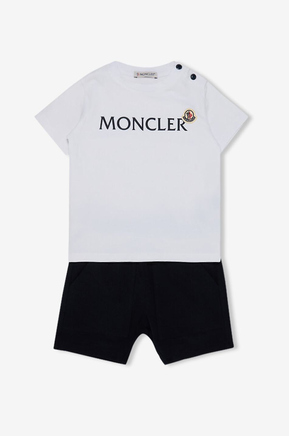 MONCLER Ensemble short et T-shirt bébé en jersey brodé Bébé BLANC 1