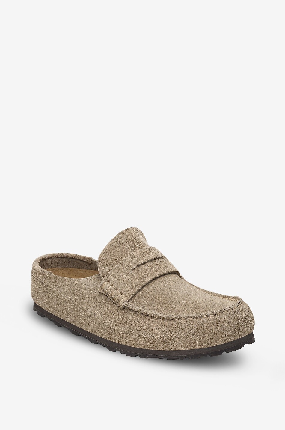 BIRKENSTOCK Sabots en daim esprit mocassins Napples Wrapped Femme MARRON 1