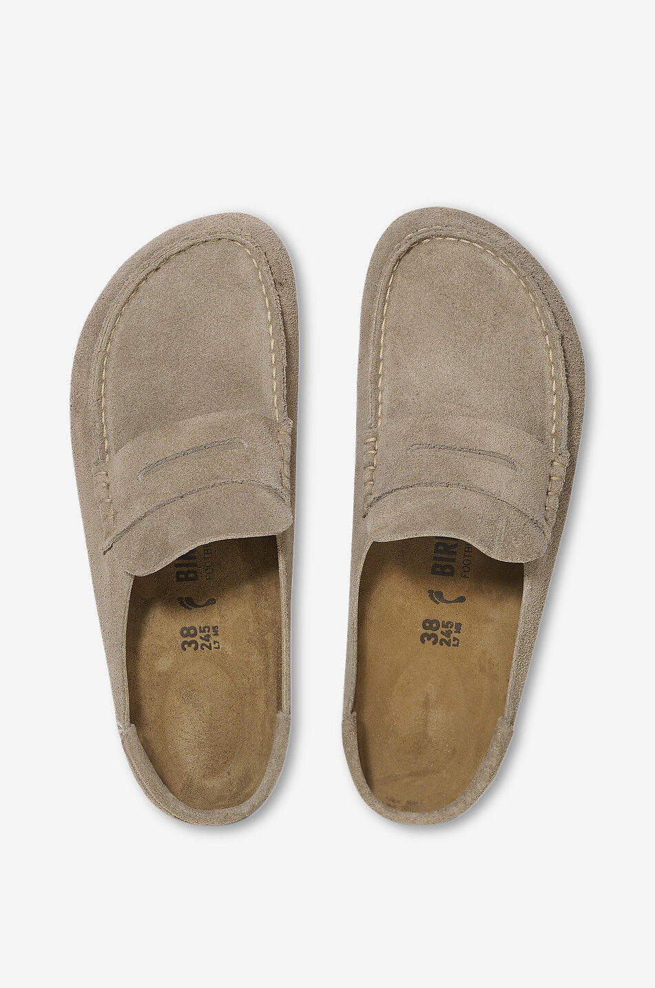 BIRKENSTOCK Sabots en daim esprit mocassins Napples Wrapped Femme MARRON 4