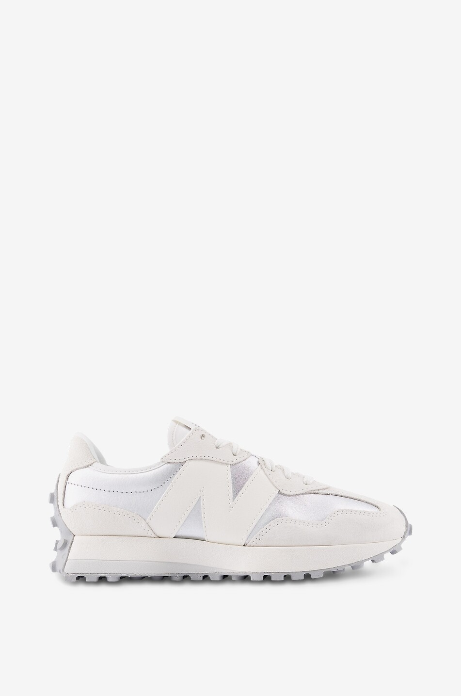 NEW BALANCE Baskets basses en cuir et daim métallisé W 327 Glimmer Femme GRIS 2