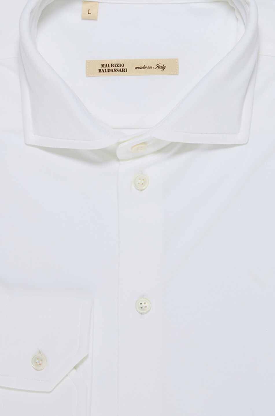 MAURIZIO BALDASSARI Wing-tip collar popeline shirt Men WHITE 2