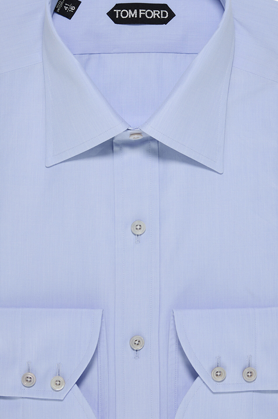 TOM FORD Chemise slim en popeline à col français Homme BLEU CLAIR 2