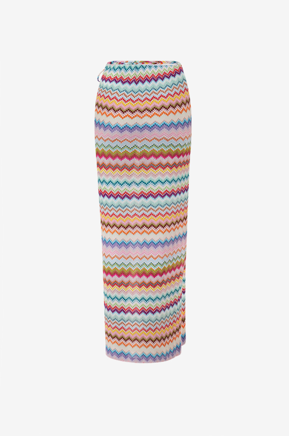 MISSONI Long zigzag knit wrap skirt Women MULTI COLOURED 2