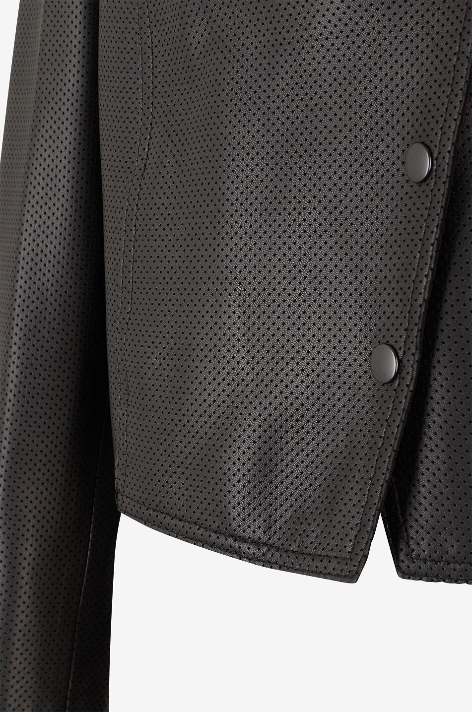 AKRIS PUNTO Perforated nappa leather cropped moto jacket Women BLACK 3