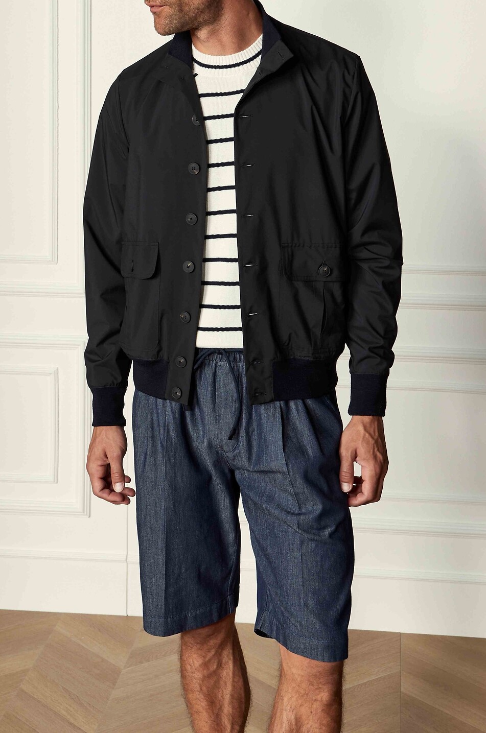 GRAN SASSO Aviator jacket with stand collar and patch pockets Men DARK BLUE 4