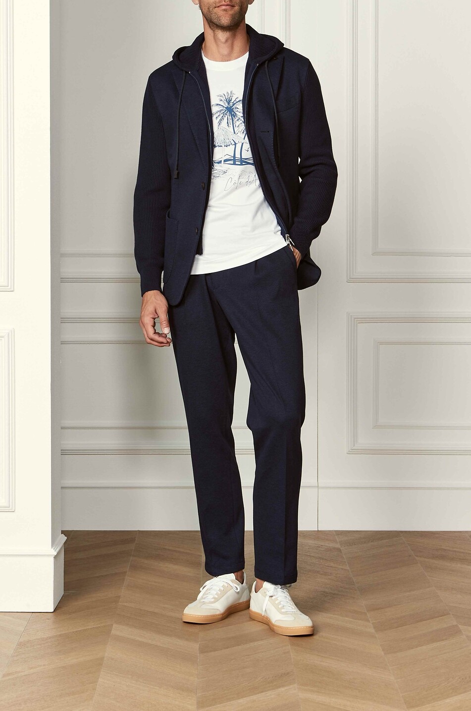 GRAN SASSO Gerade Hose aus Baumwolljersey Herren DUNKELBLAU 3