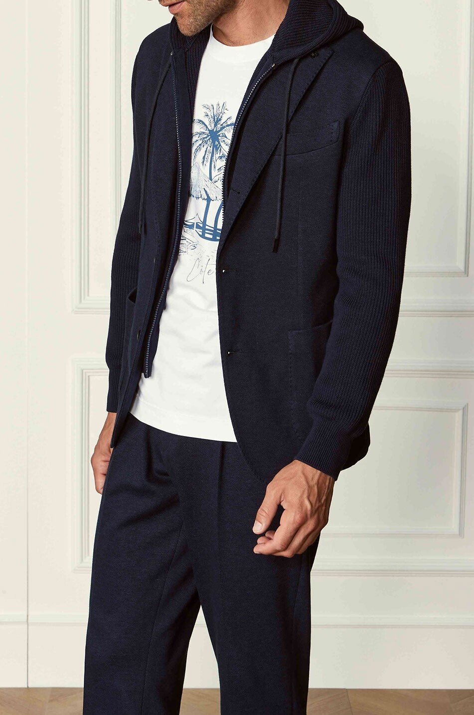 GRAN SASSO Gerade Hose aus Baumwolljersey Herren DUNKELBLAU 4