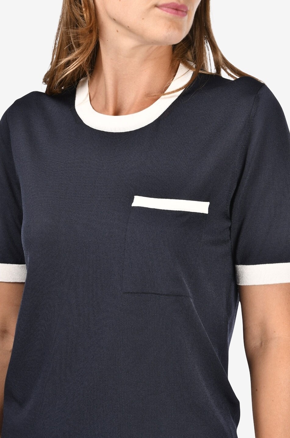 GRAN SASSO Pullover mit Rundhalsausschnitt aus Viskosemischung Damen DUNKELBLAU 5