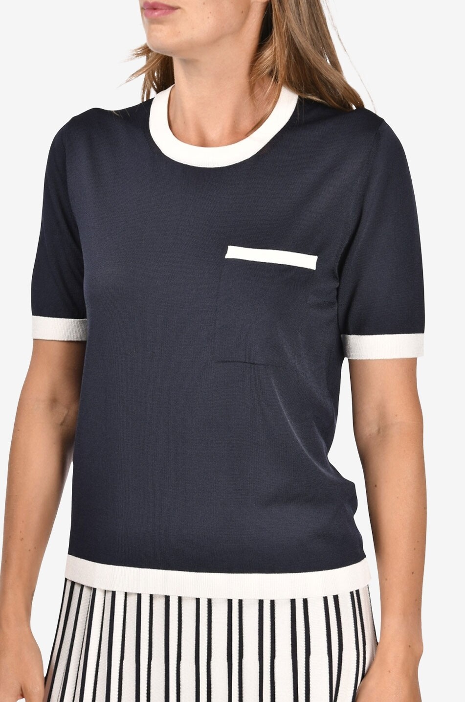 GRAN SASSO Pullover mit Rundhalsausschnitt aus Viskosemischung Damen DUNKELBLAU 6