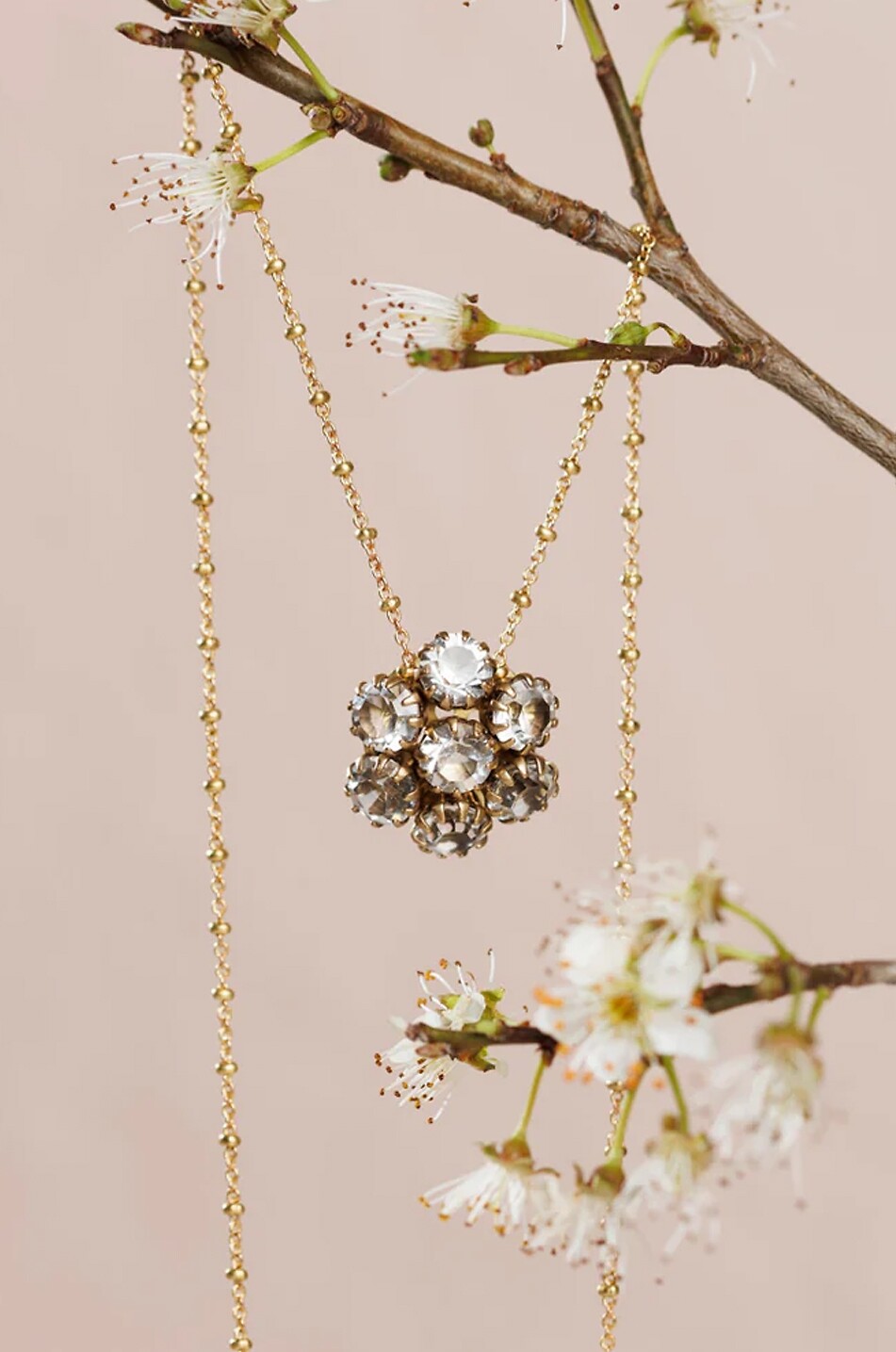 TATABORELLO Goldene Halskette mit Kristallen Pizzo Damen WEISS 1