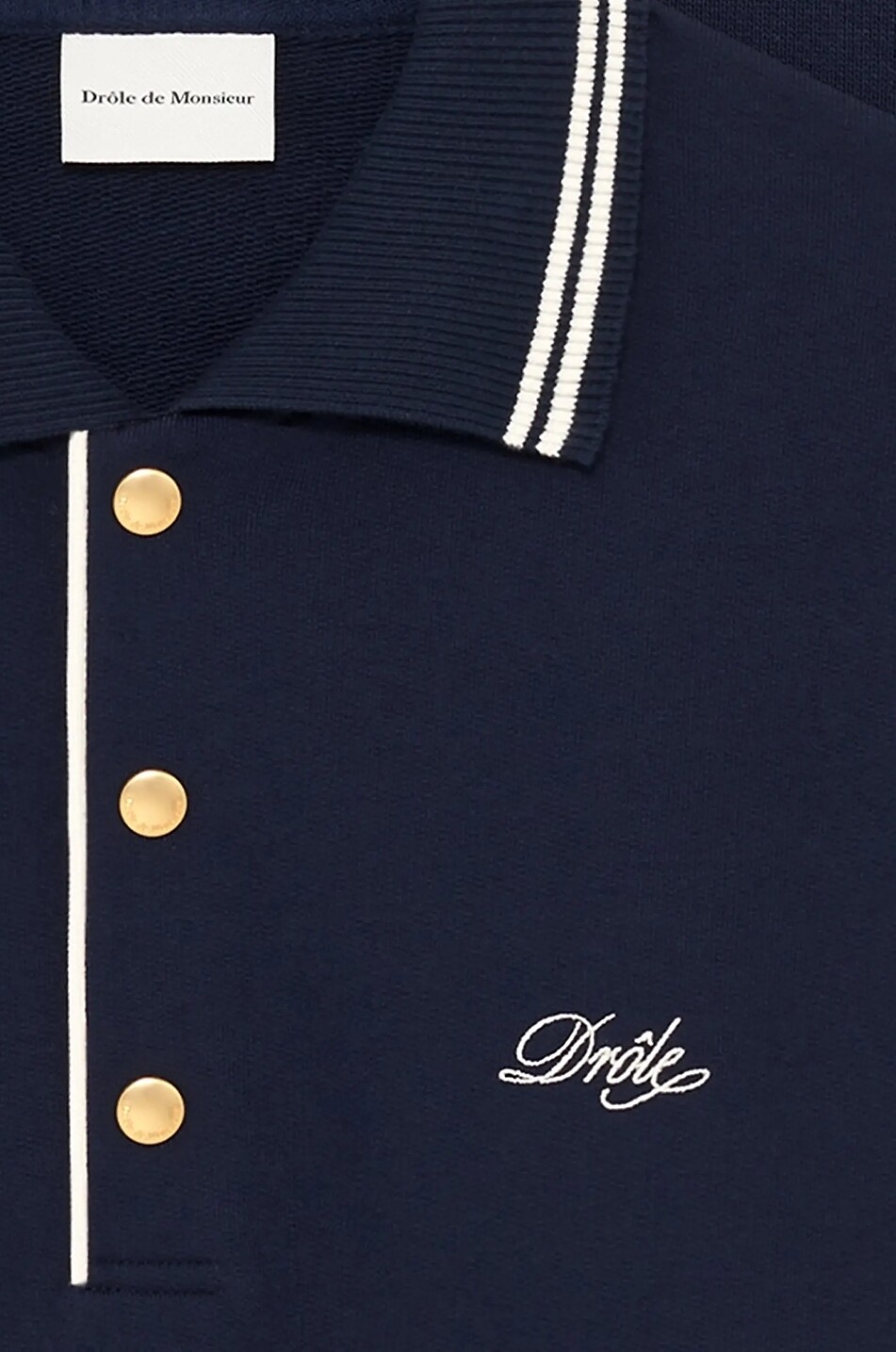DROLE DE MONSIEUR Langarm-Polohemd aus Baumwollpiqué mit Stickerei Drôle Herren DUNKELBLAU 2