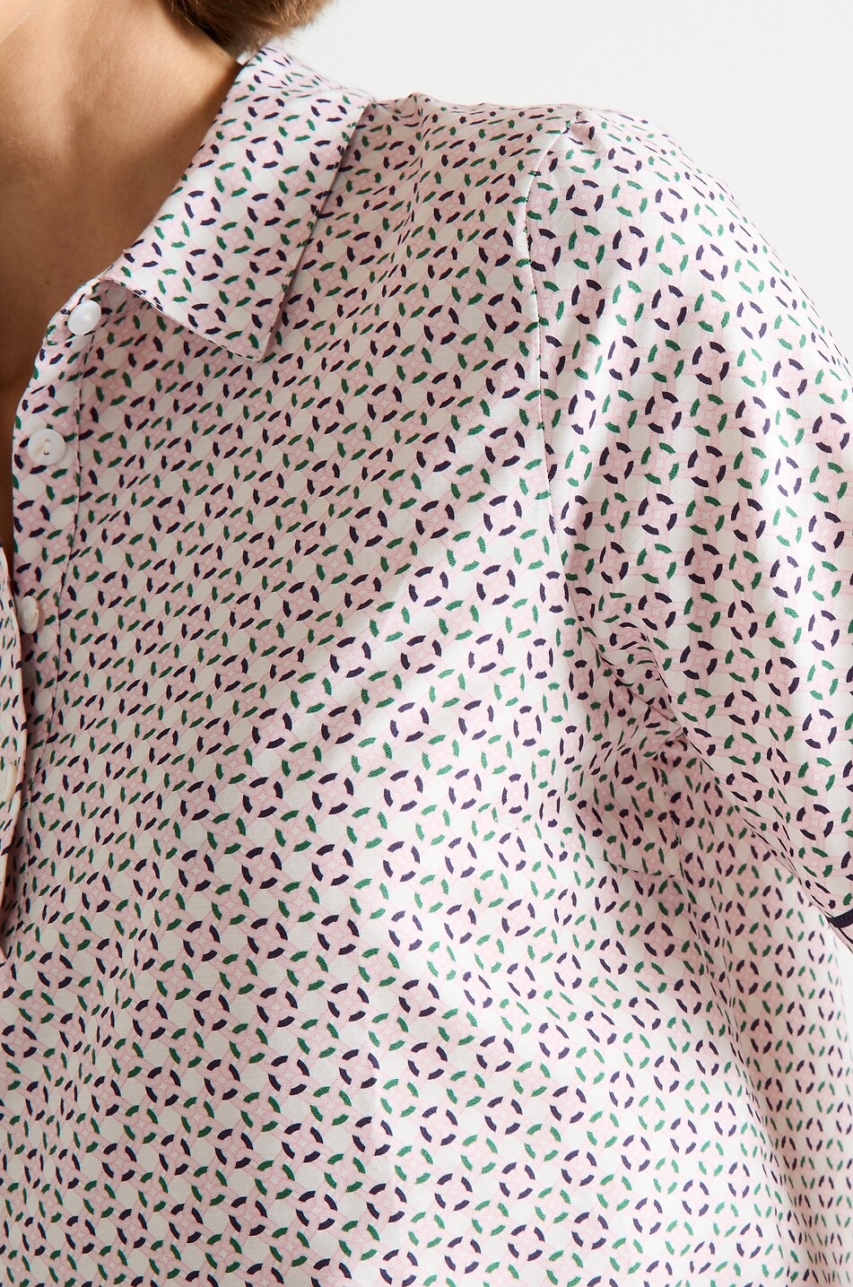 LAURENCE TAVERNIER Chemise de nuit à col chemise en coton Marina Femme MULTICOLORE 4