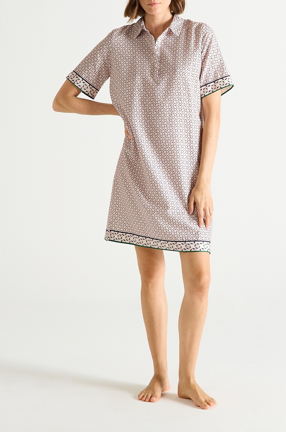 LAURENCE TAVERNIER Chemise de nuit à col chemise en coton Marina Femme MULTICOLORE 2