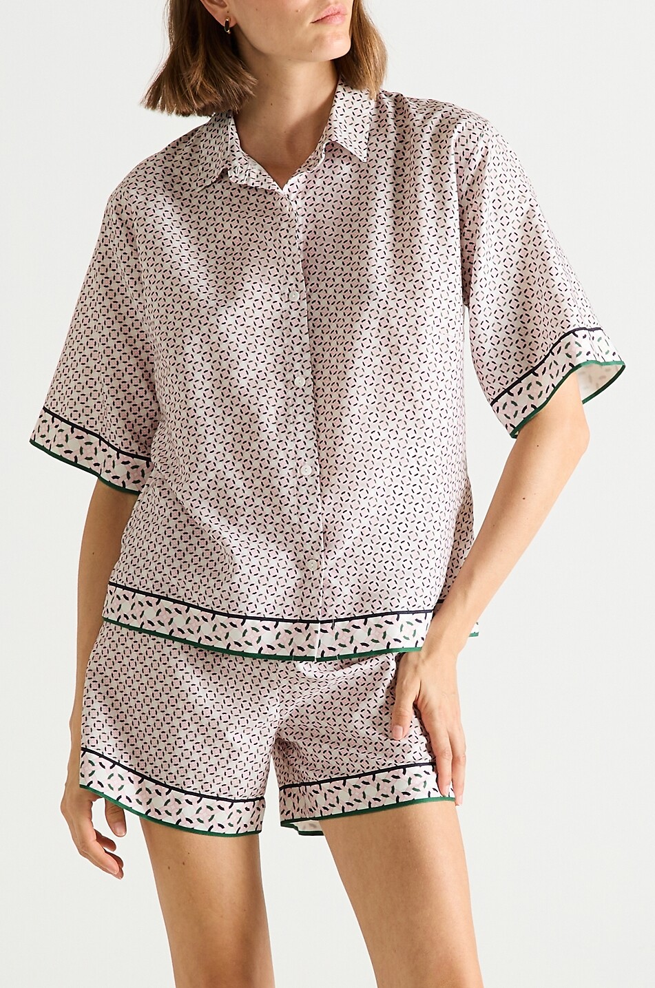 LAURENCE TAVERNIER Pyjama short en coton imprimé géométrique Marina Femme MULTICOLORE 2