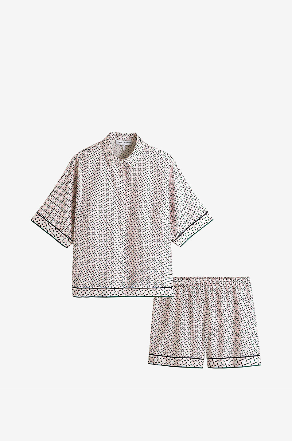 Pyjama short en coton imprimé géométrique Marina