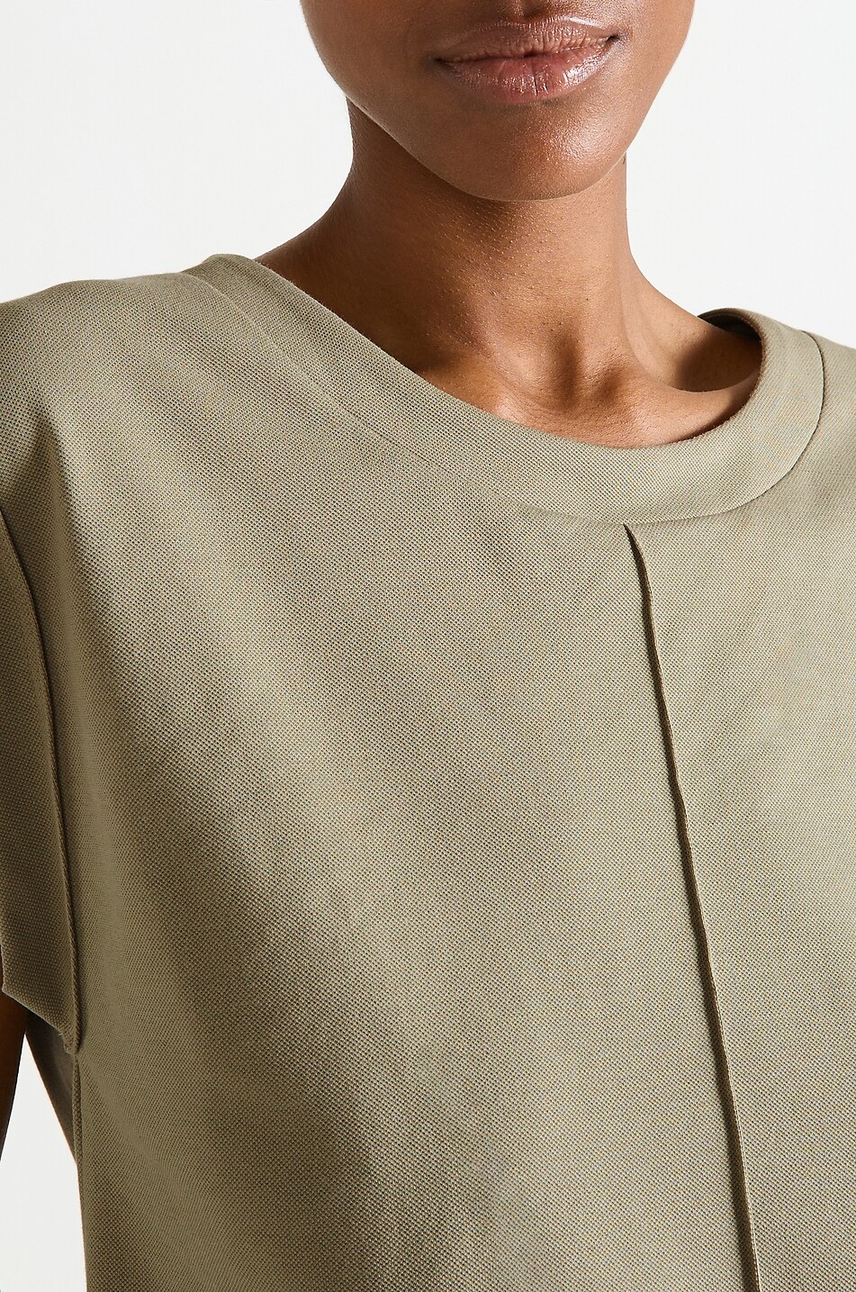 LAURENCE TAVERNIER Top à col rond en jersey de coton Bertille Femme KAKI 4
