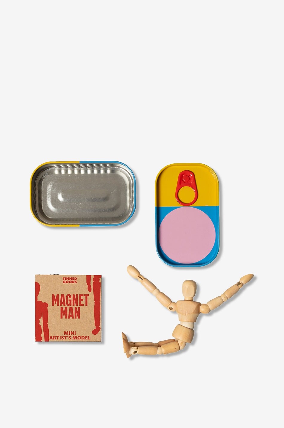 BLOCK DESIGN Magnetische Mini-Künstler-Puppe aus Holz Magnet Man Haus BUNT 1