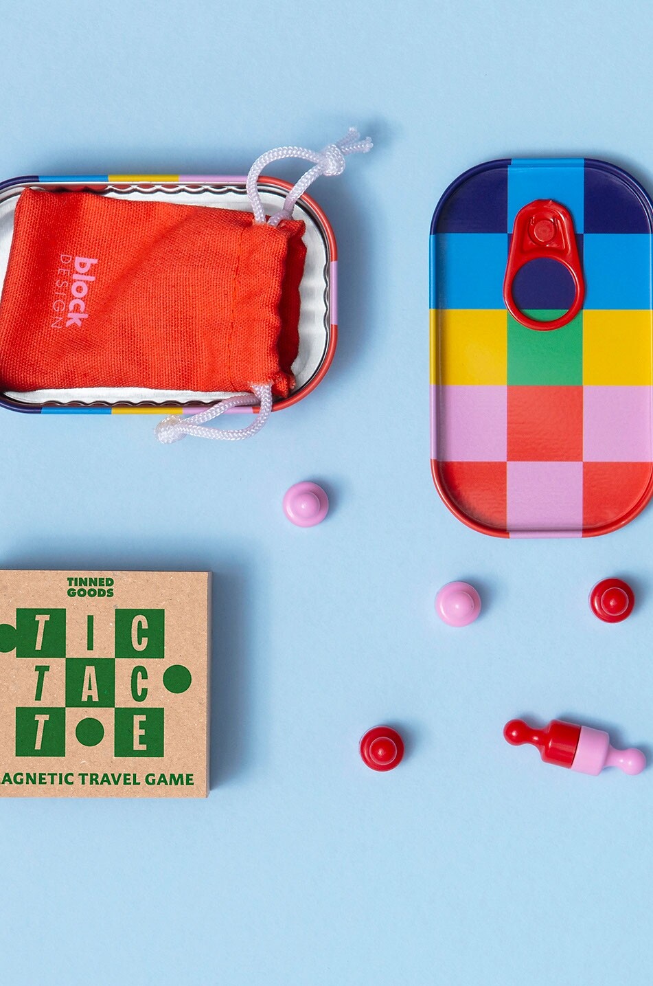 BLOCK DESIGN Tic Tac Toe tinned noughts and crosses game Home MULTI COLOURED 4