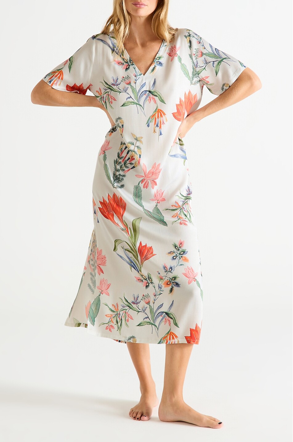 LAURENCE TAVERNIER Chemise de nuit fleurie en viscose Eze Femme MULTICOLORE 2