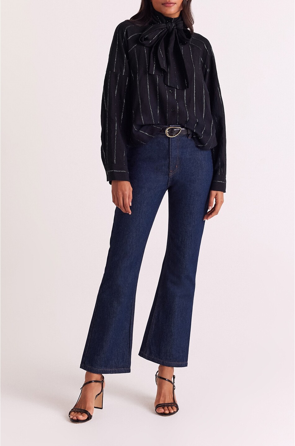 BALZAC PARIS Gestreiftes Hemd mit Schluppe und Lurex Joyce Damen SCHWARZ 5
