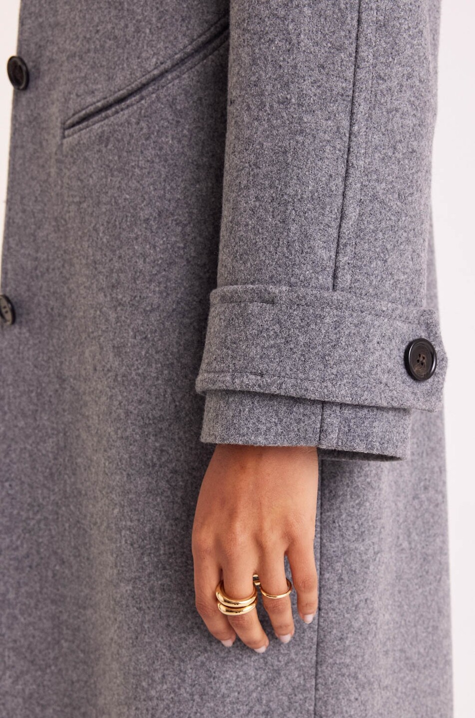 BALZAC PARIS Manteau long en laine à col en peluche Nickie Femme GRIS 6