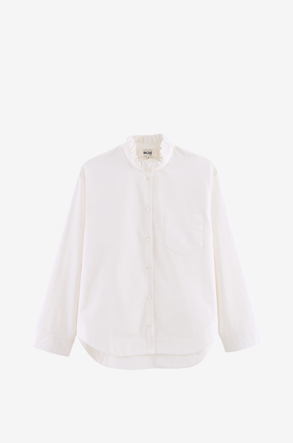 BALZAC PARIS Chemise à col volanté en popeline Salomé Femme BLANC 1