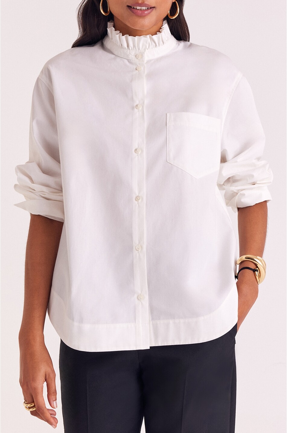 BALZAC PARIS Chemise à col volanté en popeline Salomé Femme BLANC 4