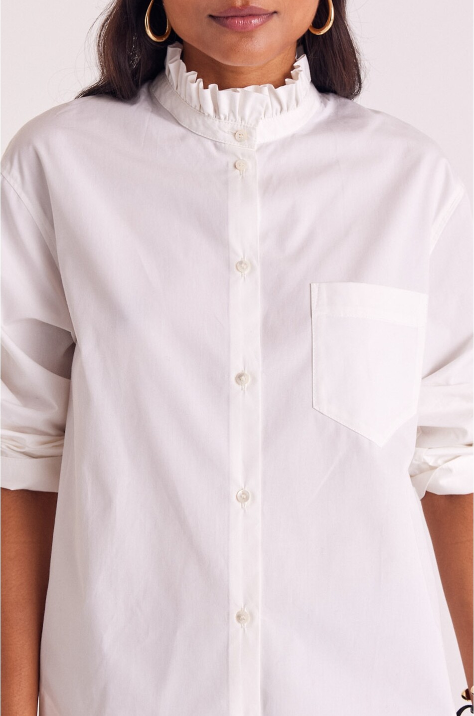 BALZAC PARIS Chemise à col volanté en popeline Salomé Femme BLANC 5