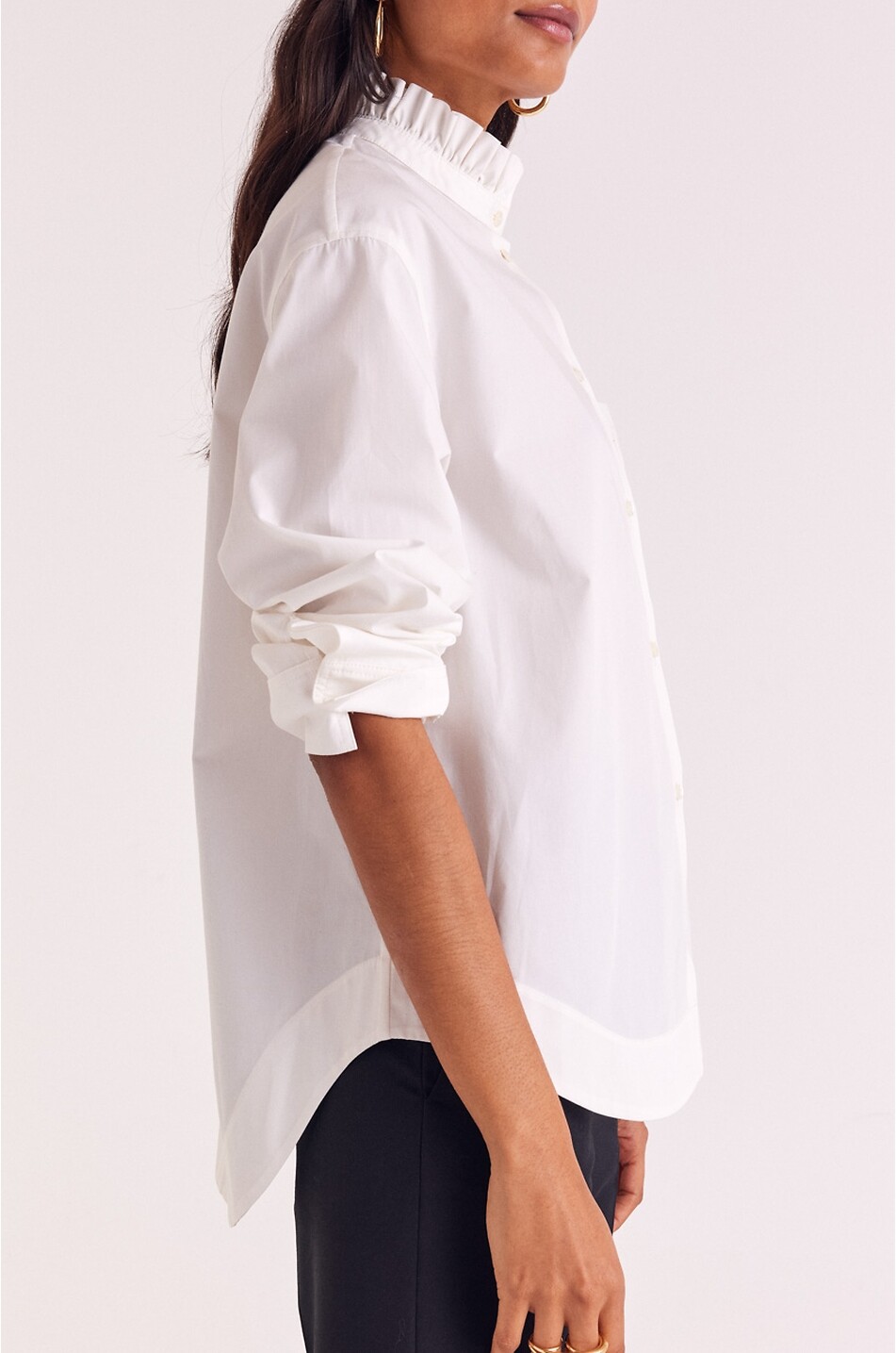 BALZAC PARIS Chemise à col volanté en popeline Salomé Femme BLANC 6