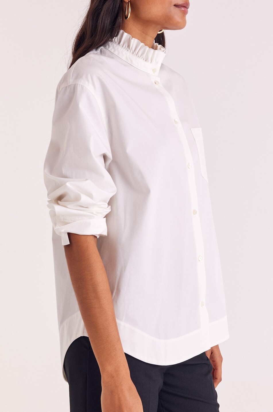 BALZAC PARIS Chemise à col volanté en popeline Salomé Femme BLANC 7