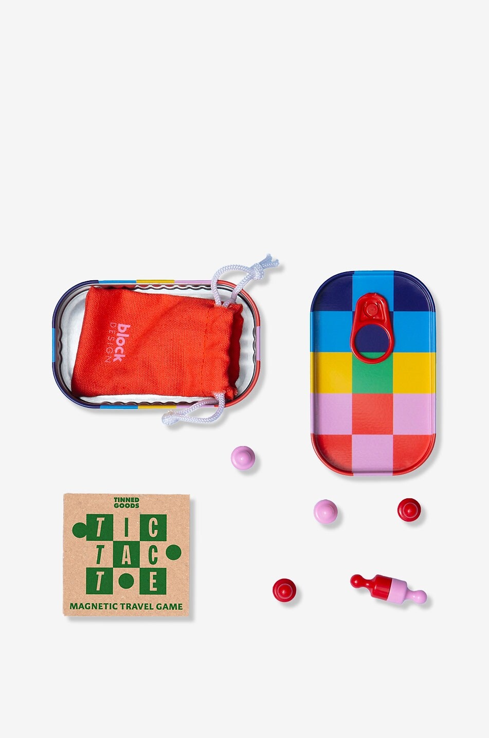 BLOCK DESIGN Tic Tac Toe tinned noughts and crosses game Home MULTI COLOURED 1