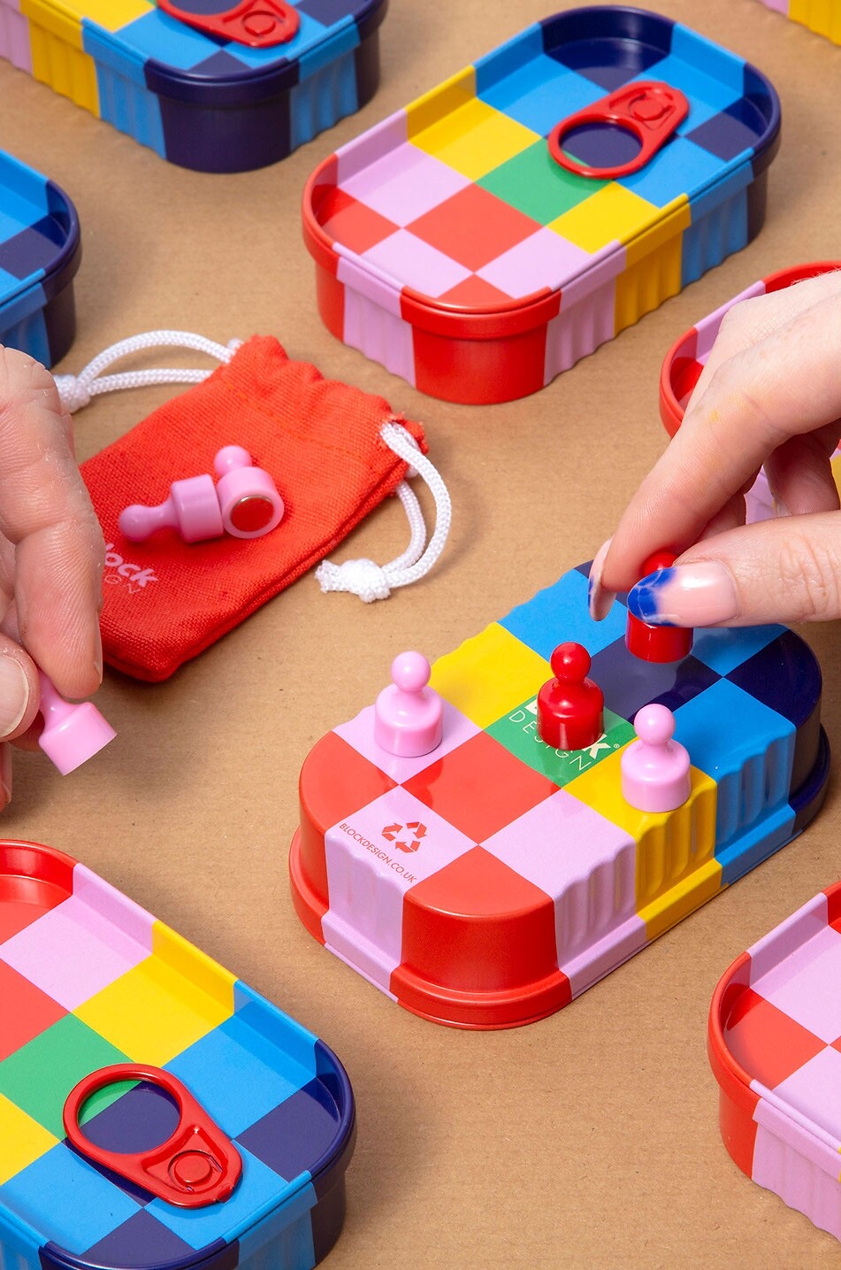 BLOCK DESIGN Tic Tac Toe tinned noughts and crosses game Home MULTI COLOURED 2