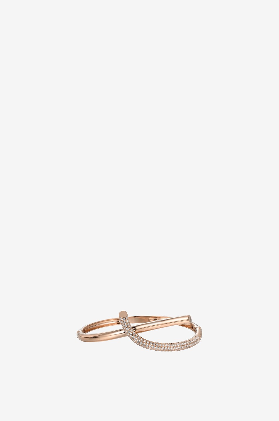 RITA CHRISTENSEN Nod criss-cross pink gold and diamond bangle Women PINK 1