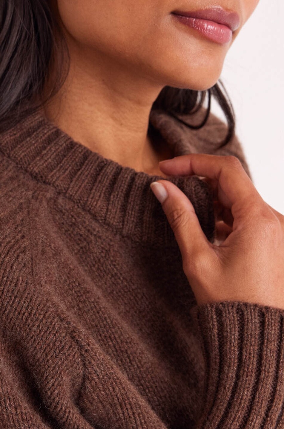 BALZAC PARIS Cardigan mit Rundhalsausschnitt und Puffärmeln aus Merinowolle Hilda Damen BRAUN 7