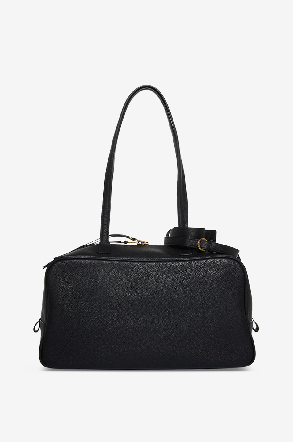 BALENCIAGA Sac à main bowling en cuir grainé Carrie M Femme NOIR 3