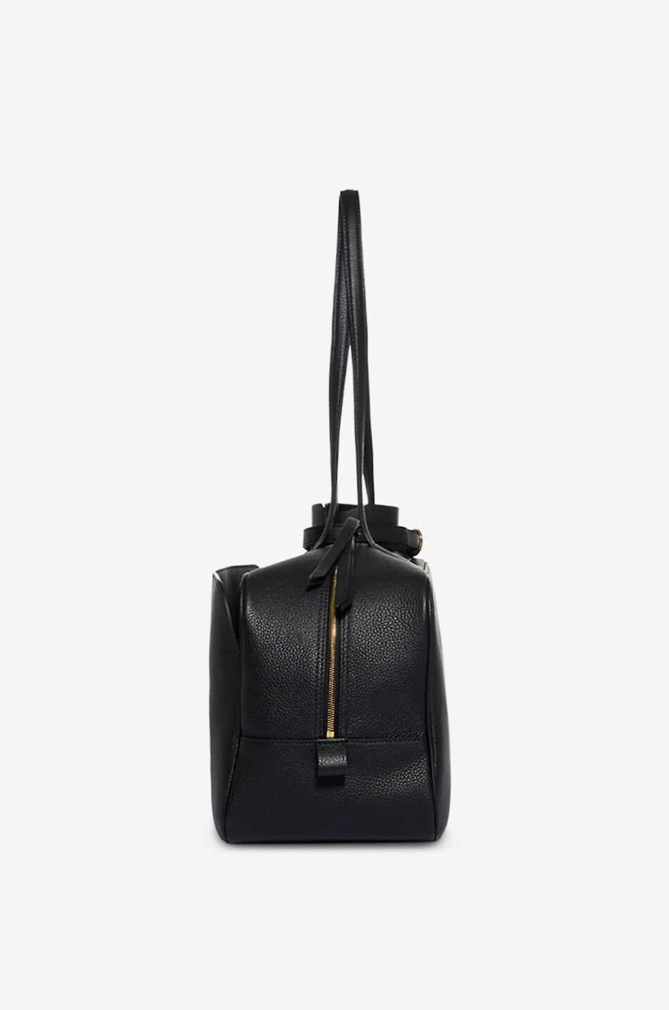 BALENCIAGA Sac à main bowling en cuir grainé Carrie M Femme NOIR 4