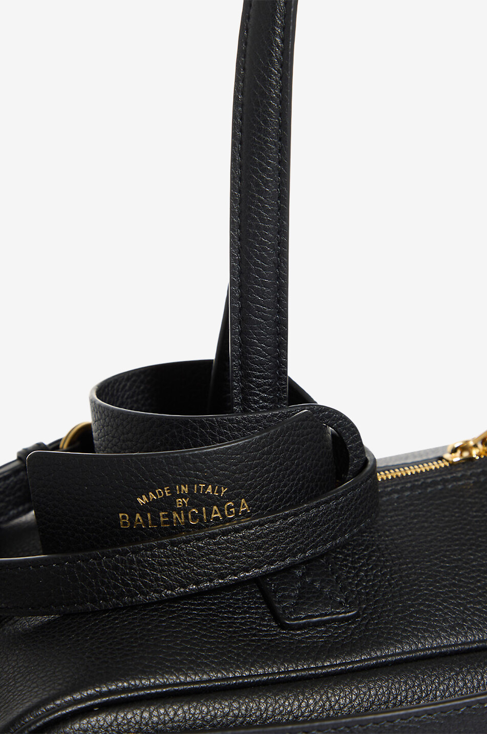 BALENCIAGA Sac à main bowling en cuir grainé Carrie M Femme NOIR 5