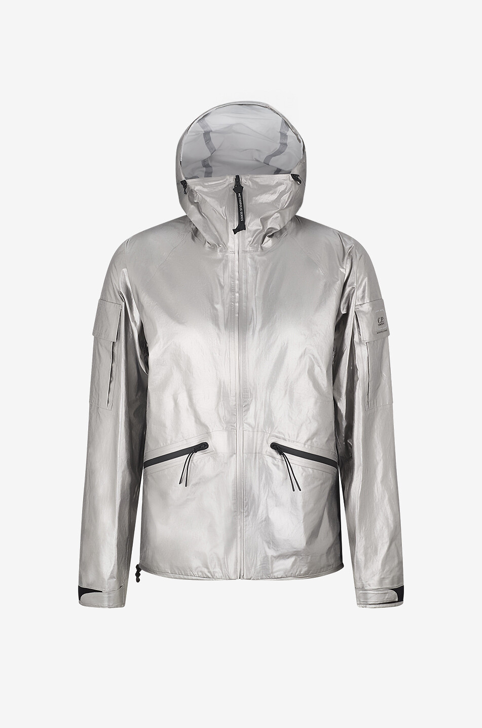 Windjacke mit Kapuze aus Metallic-Nylon Metropolis Nano Titanium