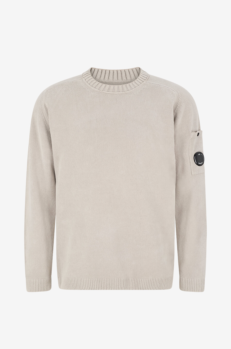 C.P. COMPANY Pullover mit Rundhalsausschnitt aus Baumwolle mit besticktem Logo Herren GRAU 1