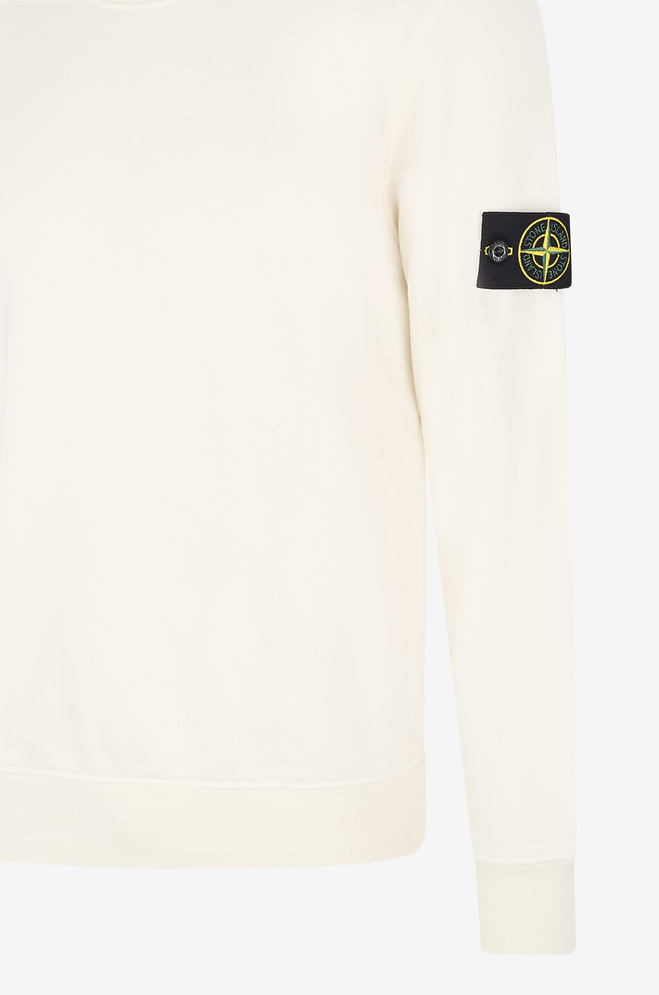 STONE ISLAND Sweat-shirt à col rond en coton 6100060 Organic Cotton Fleece Homme BLANC CASSE 3