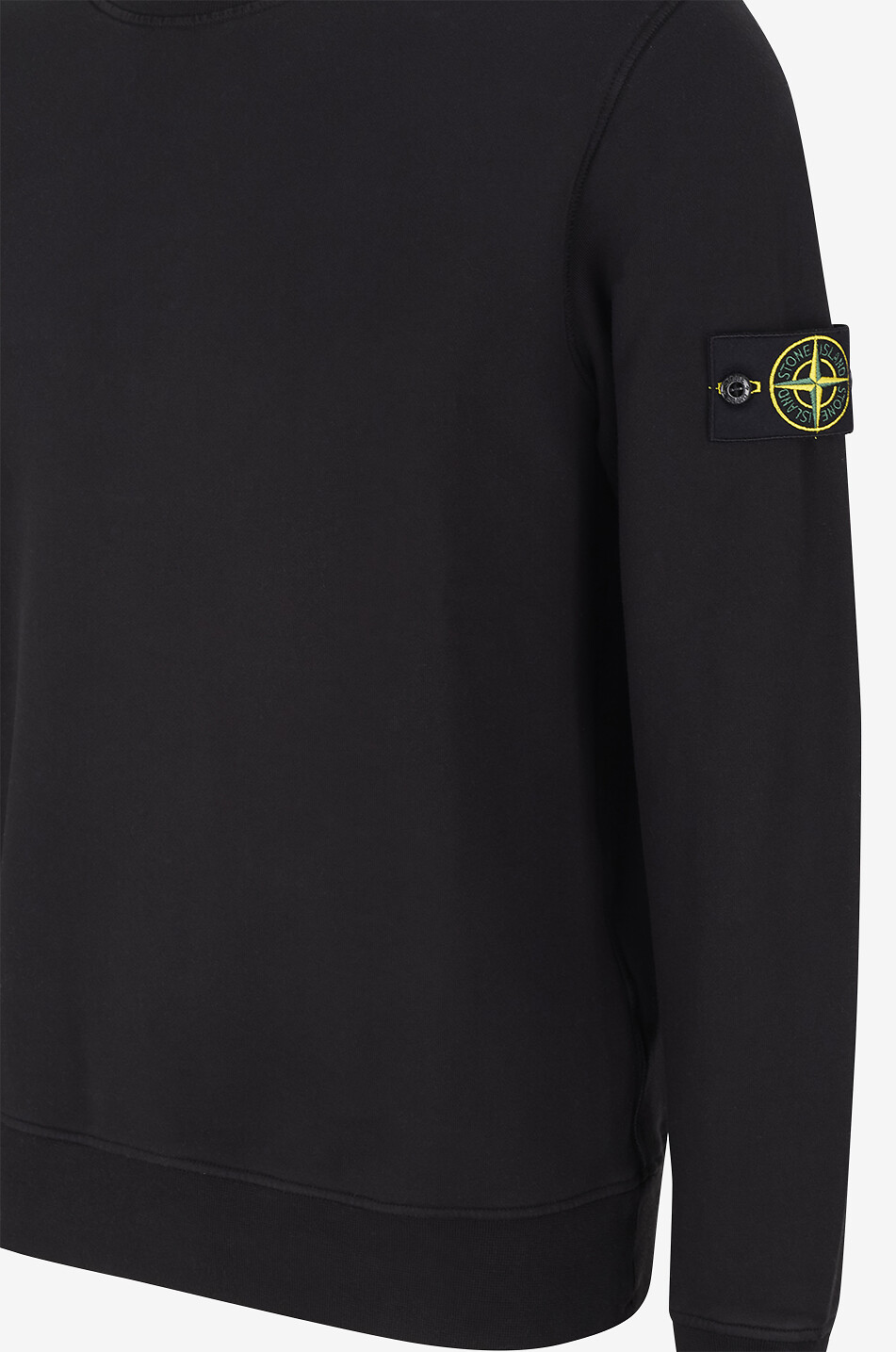 STONE ISLAND 6100060 Organic Cotton Fleece crewneck sweatshirt Men BLACK 3