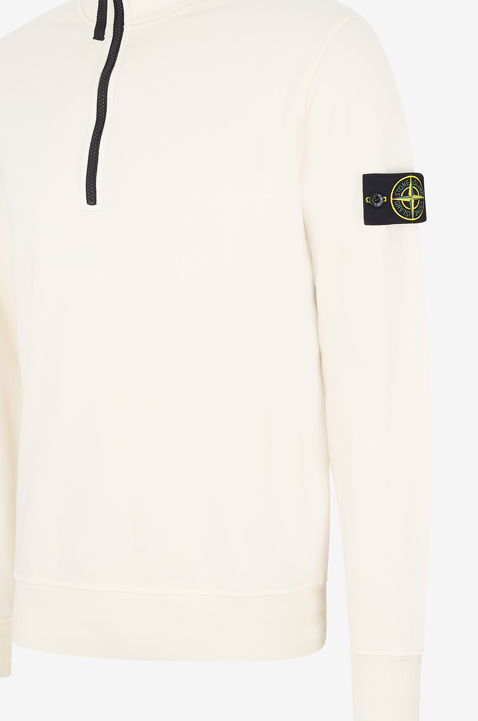 STONE ISLAND Sweat-shirt à col montant zippé en coton 6100070 Organic Cotton Fleece Homme BLANC CASSE 3