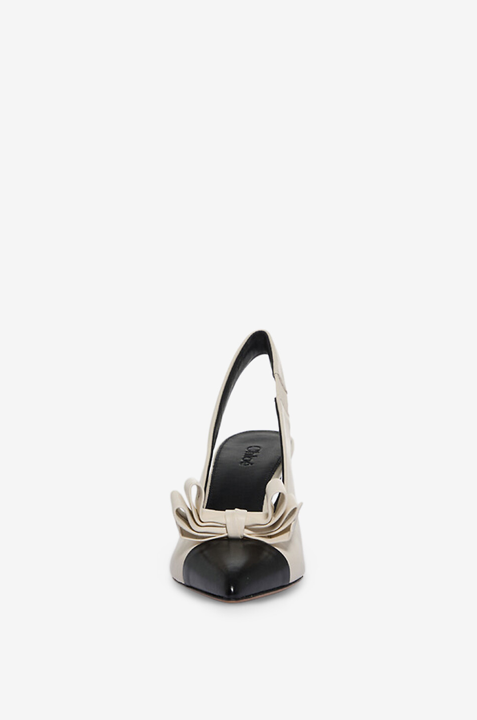 CHLOE Alba 70 leather slingback pumps Women WHITE 2
