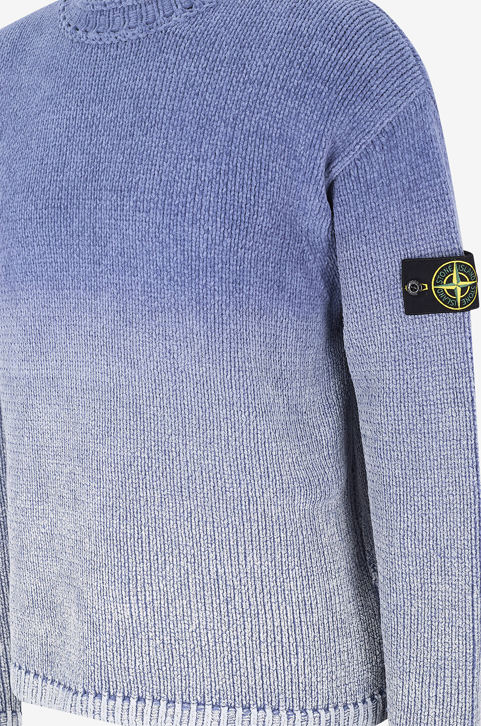 STONE ISLAND 510003 Cotton Chenille colour gradient jumper Men MEDIUM BLUE 3