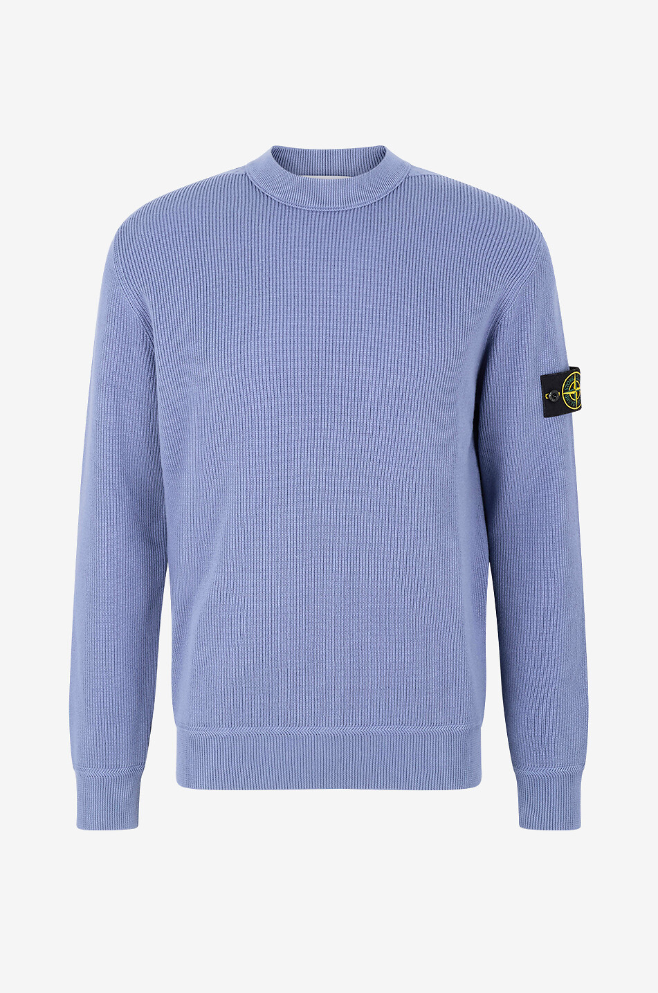 STONE ISLAND Gerippter Rundhalspullover aus Baumwolle 5100154 Ribbed Soft Organic Cotton Herren MITTELBLAU 1