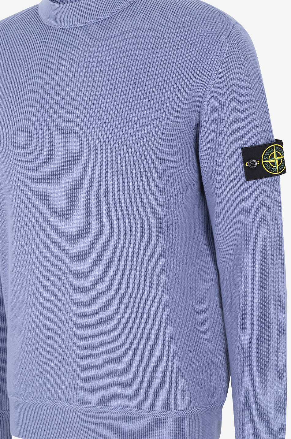 STONE ISLAND Gerippter Rundhalspullover aus Baumwolle 5100154 Ribbed Soft Organic Cotton Herren MITTELBLAU 3